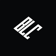 BLC letter logo design on black background.