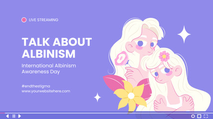 Hand-Drawn Vector Design for Albinism Awareness Day Promotion Video Thumbnail