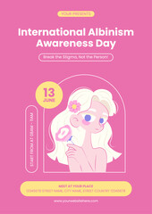 International Albinism Awareness Day Celebration Vector Flyer Illustration