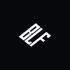 BLF letter logo design on black background.