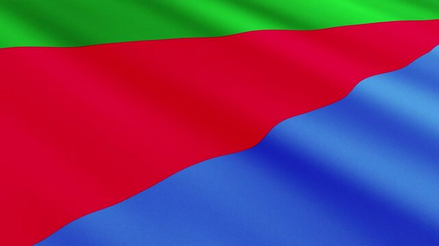 Eritrea Flag Waving Gently in the Wind, Close-Up Full-Frame Perspective, Soft Fabric Texture, Slow Motion, Natural Movement, Waving Flag Background