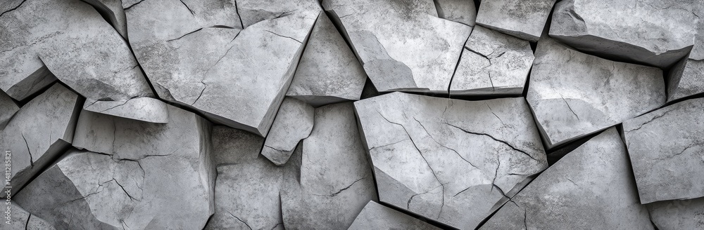 Poster cracked concrete surface displaying weathered textures and patterns. set against a neutral backdrop.