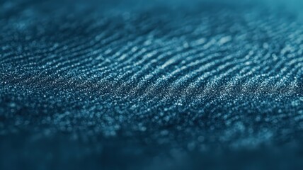 Close-Up Detailed Fingerprint Texture: Blue Ridges and Curves