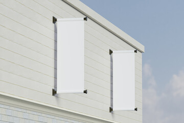 hanging banner_ Mockup. 3D Render