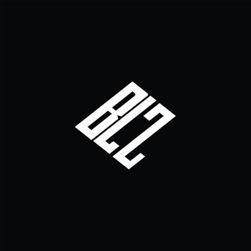 BLZ letter logo design on black background.