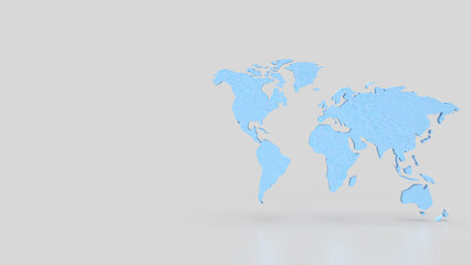 The Blue world map for travel or Business concept 3d Rendering..