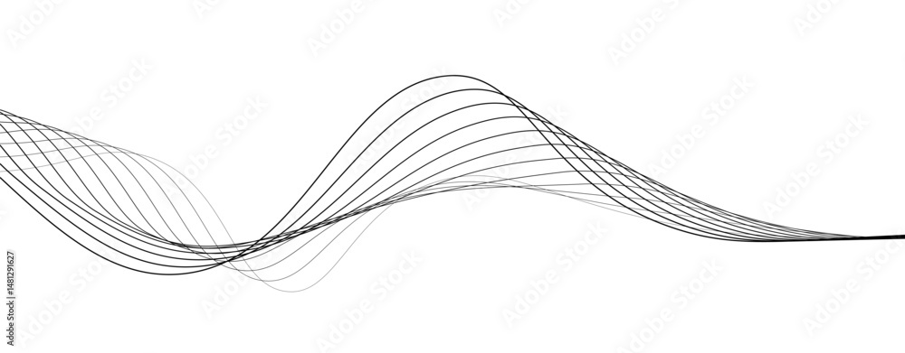 Poster abstract wave element for design. digital frequency track equalizer. wavy line art background. curve