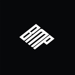 BMP letter logo design on black background.