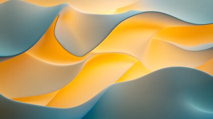 Abstract wavy shapes, soft lighting