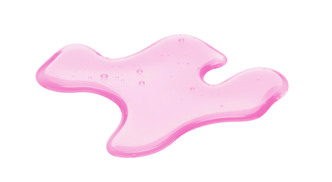 pink gel blob isolated on white background