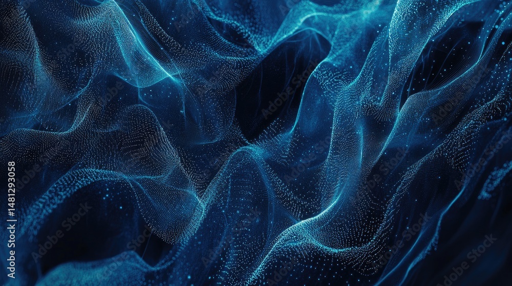 Poster a mesmerizing close-up of undulating blue waves. shimmering with light reflections. set against a ba