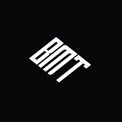 BMT letter logo design on black background.