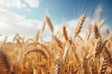 Fototapeta premium wheat field at sunset