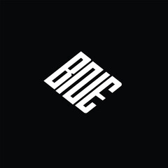 BNE letter logo design on black background.