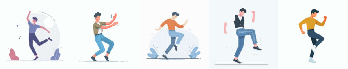 Fototapeta premium vector of young people dancing