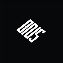 BNS letter logo design on black background.