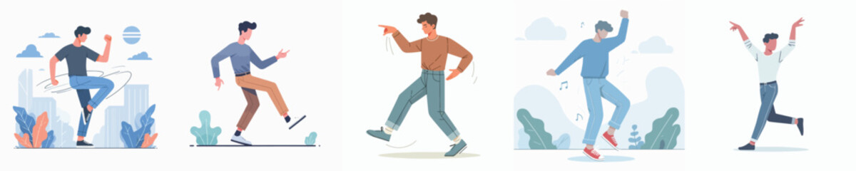 vector of young people dancing
