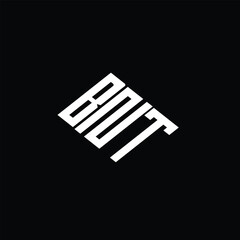 BNT letter logo design on black background.