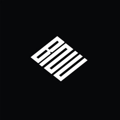 BNW letter logo design on black background.