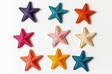 Colorful embroidered star patches (1)