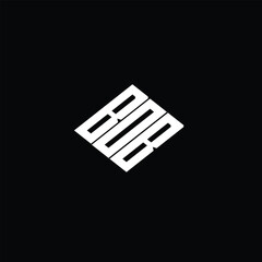BOB letter logo design on black background.