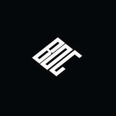 BOG letter logo design on black background.