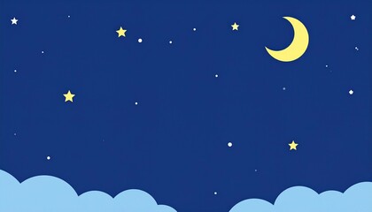 Fototapeta premium flat art blue sky at the night illustration with space for your text