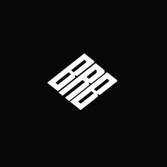 BRB letter logo design on black background.