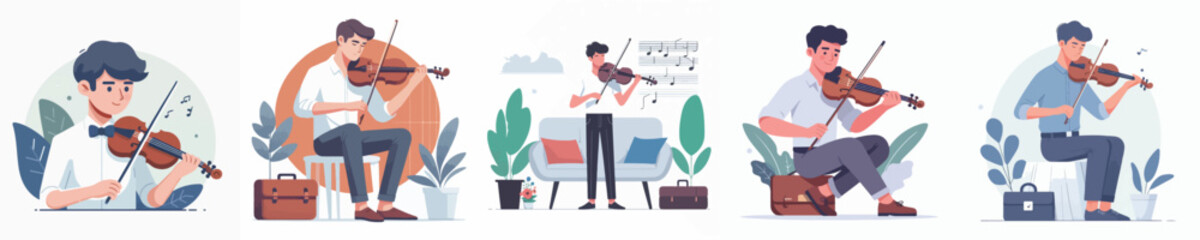 vector character man playing violin © Jefri Syahputra BKL
