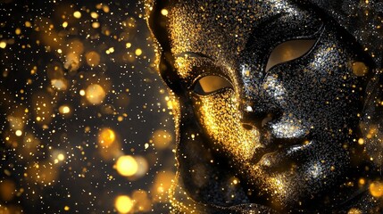 Elegant Venetian mask adorned for a lavish masked ball experience.