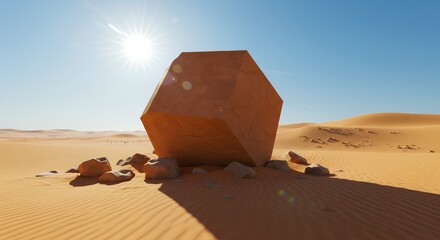 Geometric Shape in Desert Landscape