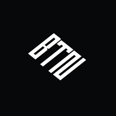 BTN letter logo design on black background.