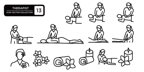 Therapist icon collection, editable and resizable vector icon templates.