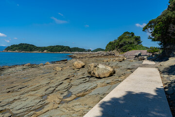 神崎鼻公園の海中遊歩道の風景（佐世保市）