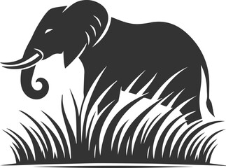 Large animal elephant vector silhouette