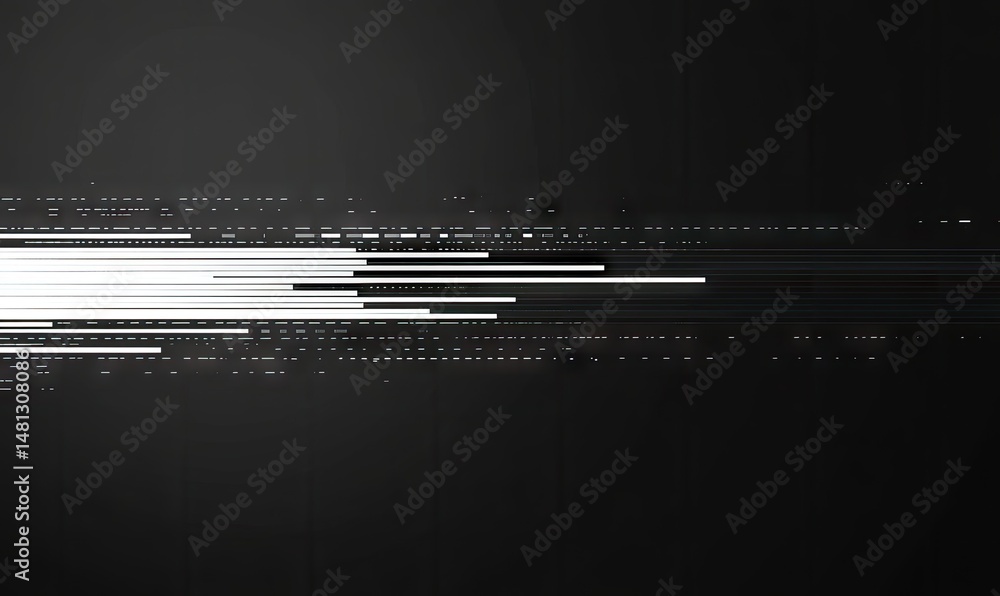 Aufkleber abstract digital art featuring dynamic white streaks against a dark background. creating a sense of 