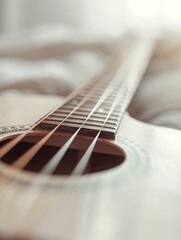 Obraz premium aesthetic background wallpaper with modern vintage acoustic guitar music instrument Generate AI