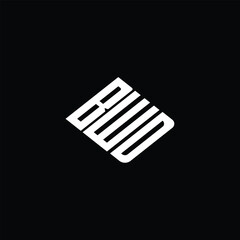 BWD letter logo design on black background.
