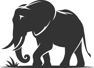 Large animal elephant vector silhouette