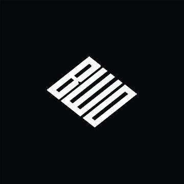 BWO letter logo design on black background.