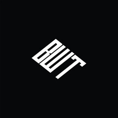 BWT letter logo design on black background.