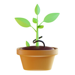 Plant Growth 3D Render Illustration