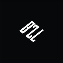 BZL letter logo design on black background.