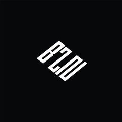 BZN letter logo design on black background.