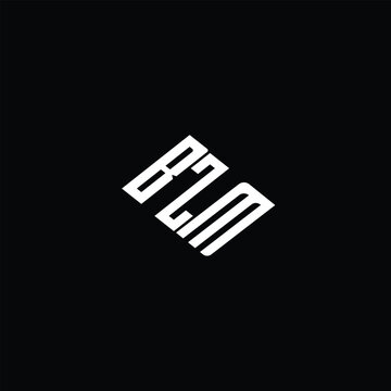 BZM letter logo design on black background.