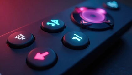 Obraz premium Close-up of a sleek, modern arrows remote control , navigation, remote