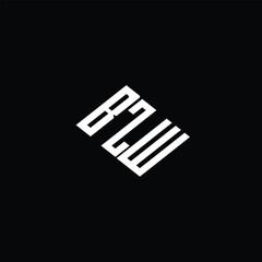 BZW letter logo design on black background.