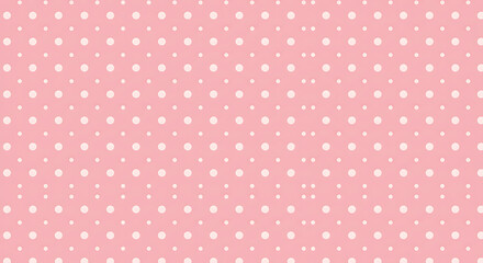 Pink Polka Dot Pattern Background with Repeating Circles for Textile Design and Decoration
