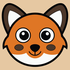 Cute Bear Character Face – Vector Animal Avatar