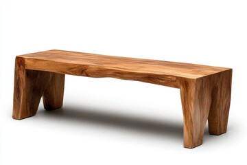 Rustic Wooden Bench Crafted from Natural Material for Indoor and Outdoor Use in Modern or Traditional Settings